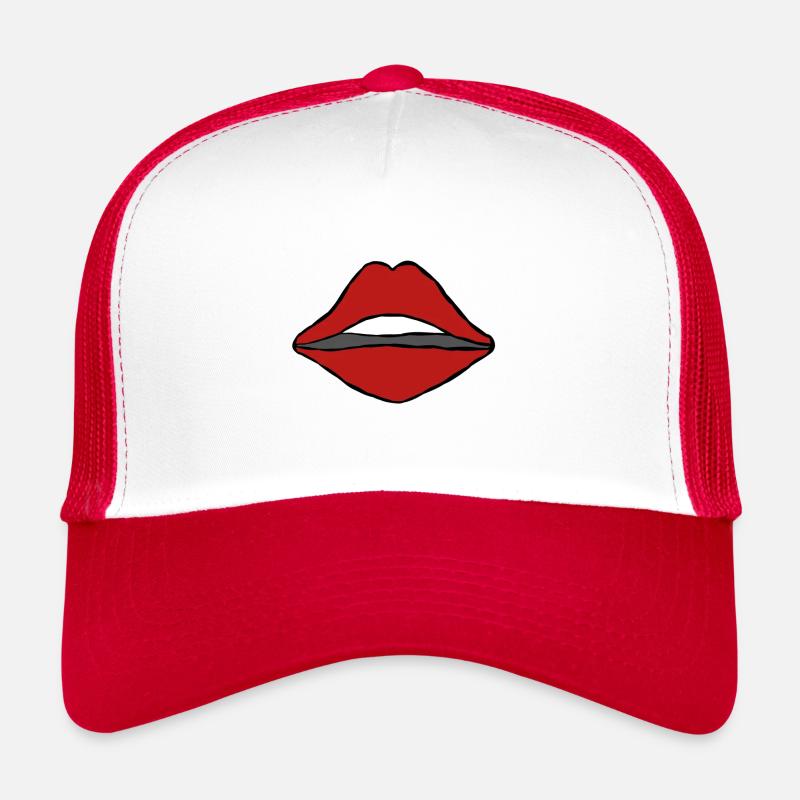 Bouche cadeau lèvres baiser langue dents bouche rouge Casquette trucker 
