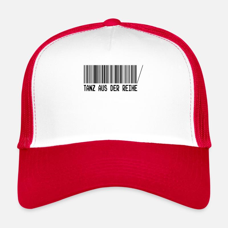 Tanz aus der Reihe,Barcode Querdenker funny Shirt - Trucker Cap - Weiß/Rot