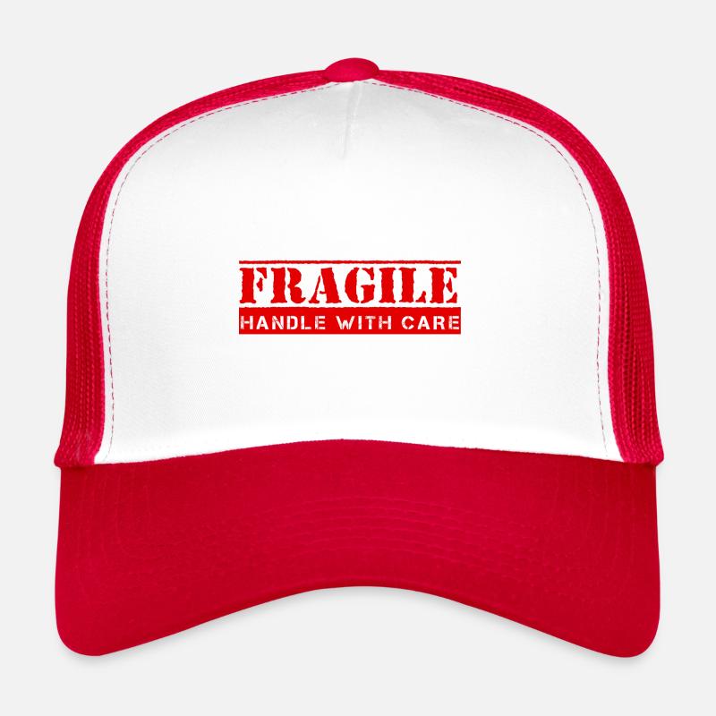 Fragile - Handle with Care - Trucker Cap - white/red