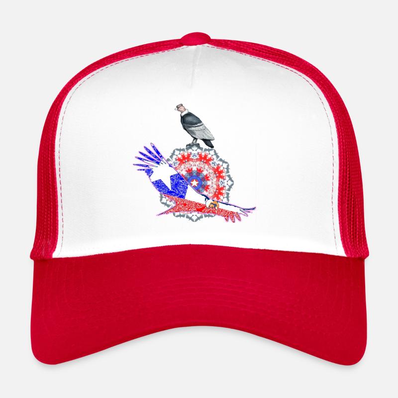 Branco rojo y azul con la estrella 03 Trucker Cap