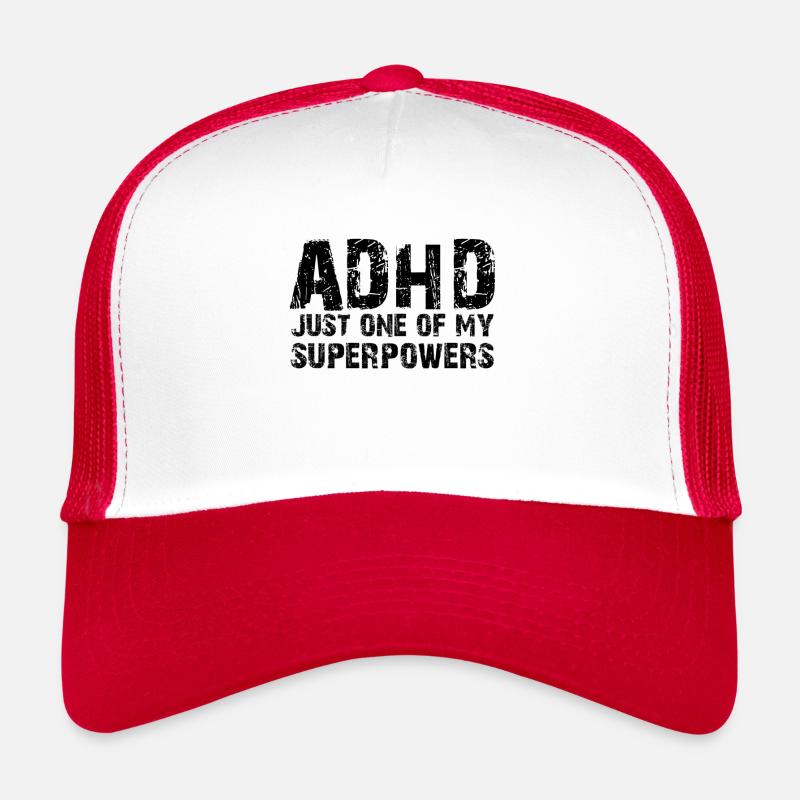 ADHS - Trucker Cap - Weiß/Rot