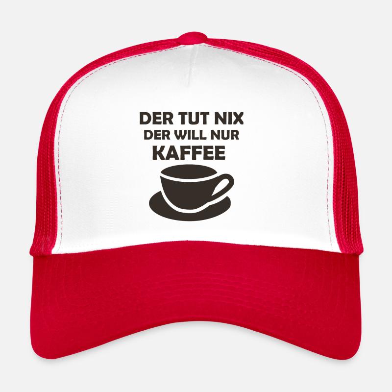 Kaffee Spruch Büro - Trucker Cap - Weiß/Rot