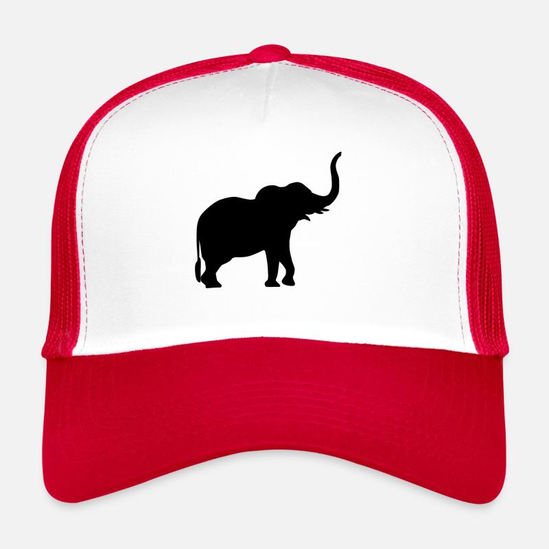 Elefant - Trucker Cap - Weiß/Rot