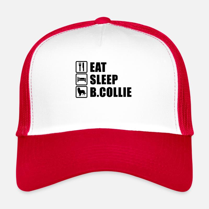 Border collie - Trucker Cap - Weiß/Rot