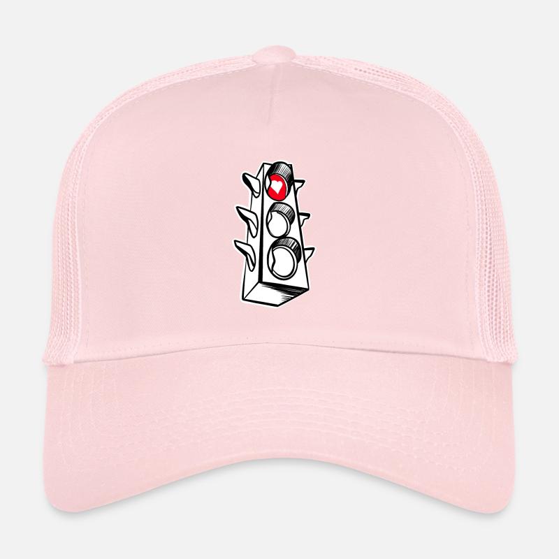 Feu de circulation rouge coeur Casquette trucker 
