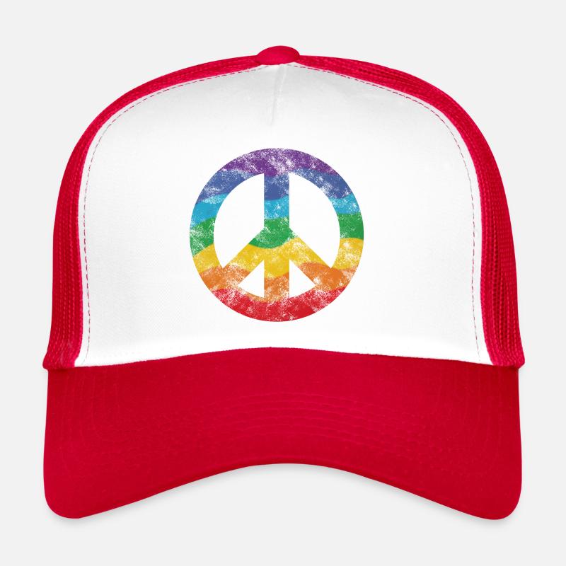 Signe de paix arc-en-ciel Casquette trucker 