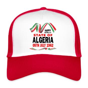 Alegria National Day ,cadeau Algérie - Casquette trucker  - blanc/rouge - Devant