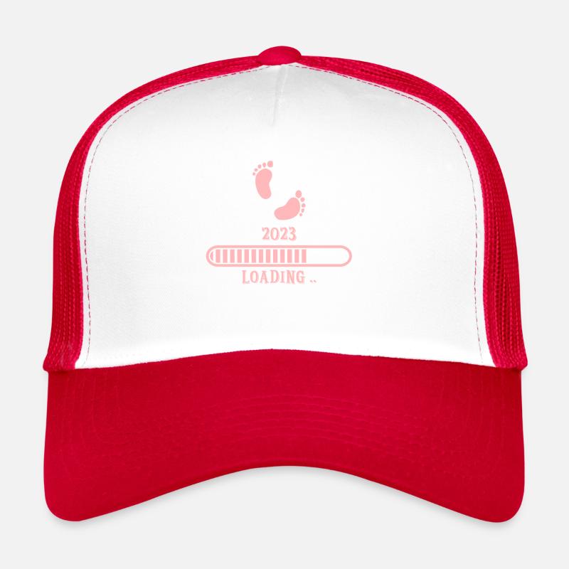 Bébé 2023 loading - Casquette trucker  - blanc/rouge