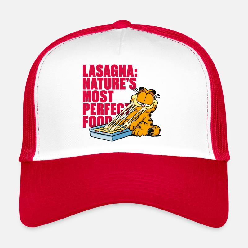 Garfield Lasagne Das Perfekte Essen - Trucker Cap - Weiß/Rot