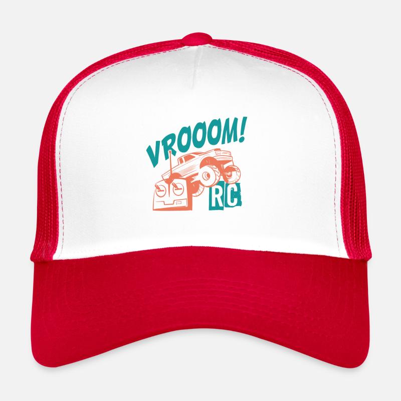 Vrooom ! passion voiture RC - Casquette trucker - blanc/rouge
