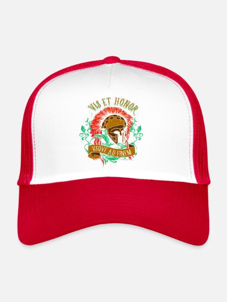 A beautiful and fun "Vis Et Honor" design - Trucker Cap - white/red - Front