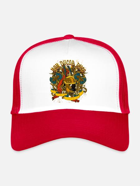 Non Ducor Duco with the Roman weapons - Trucker Cap - white/red - Front