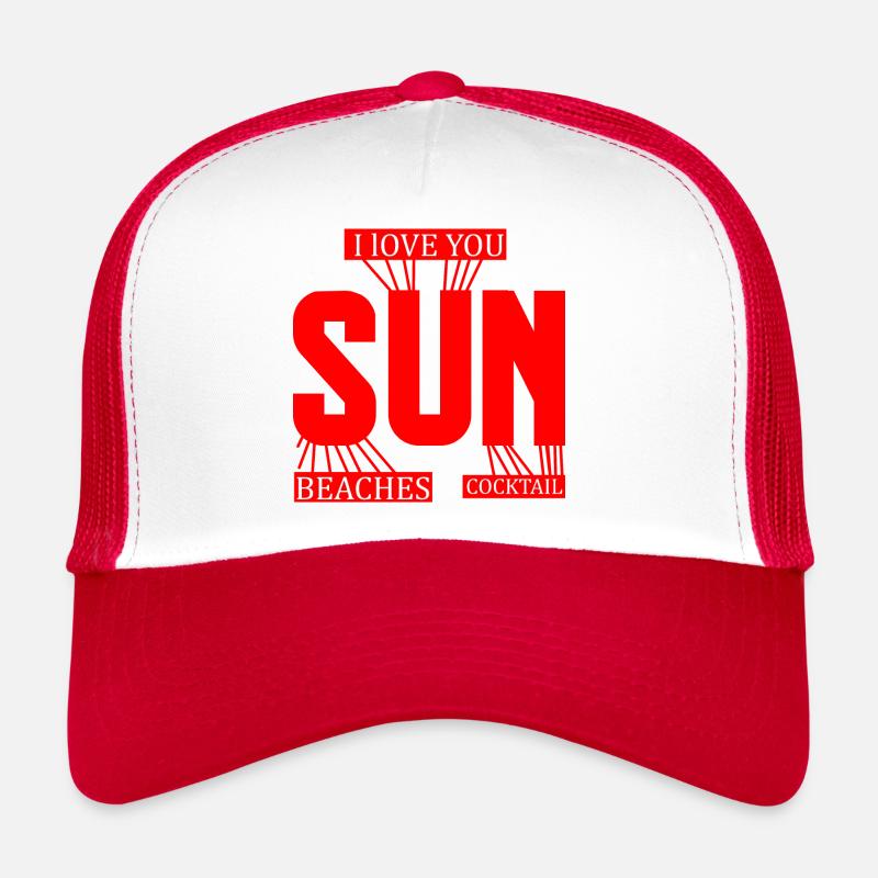 j'adore le soleil plage et cocktail Casquette trucker 