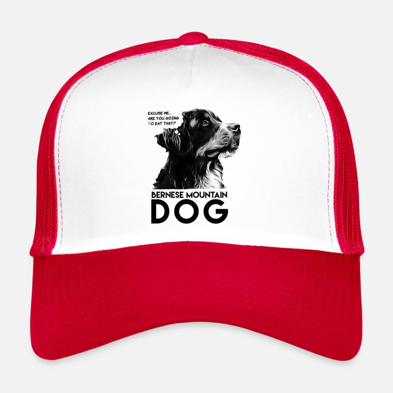 Bernese mountain dog - Trucker Cap - white/red