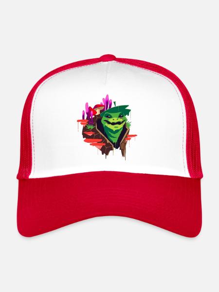 A Beautiful Druid of Spore Circle Design - Trucker Cap - white/red - Front