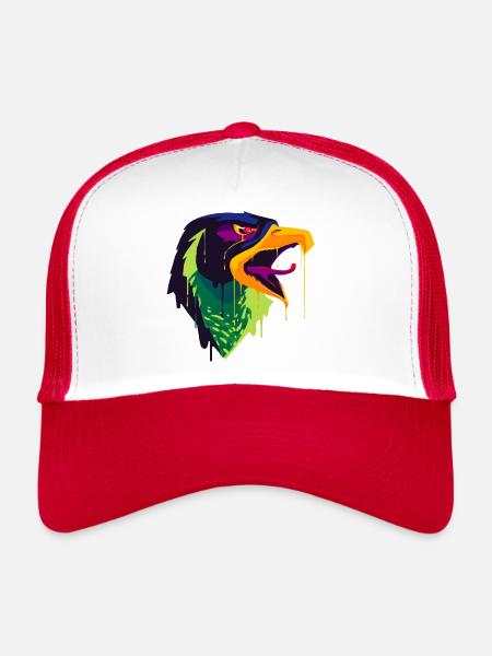 A Beautiful and Fun Griffin Eagle Design - Trucker Cap - white/red - Front