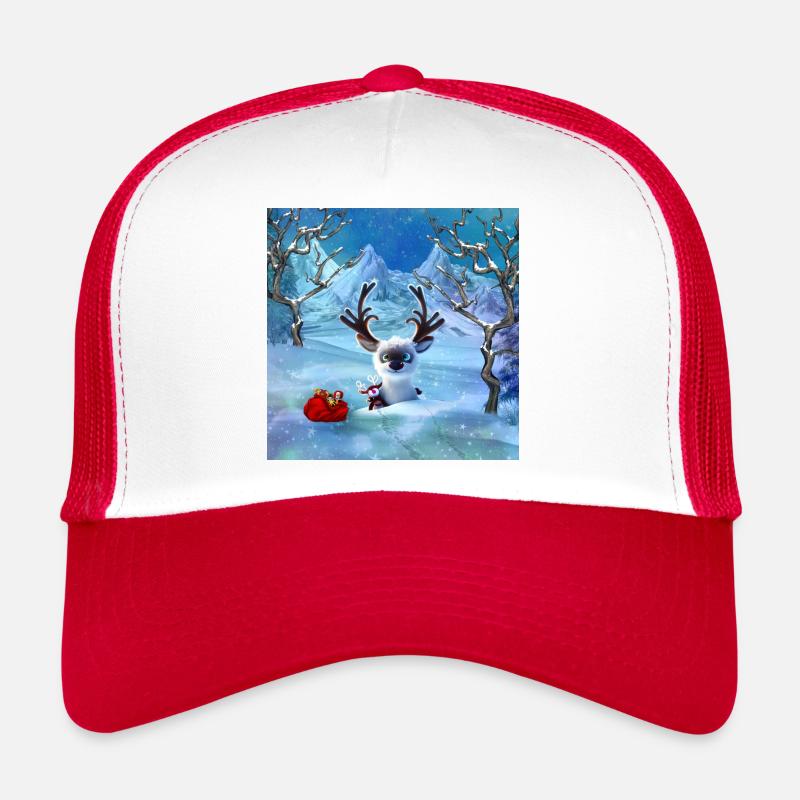 Süßes kleines Rentier in einer Winterlandschaft Trucker Cap