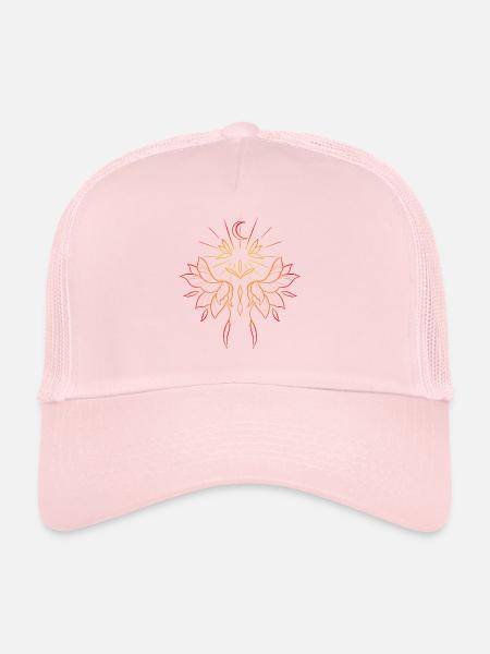 Composition ornementale coloré - Casquette trucker  - rose pâle - Devant