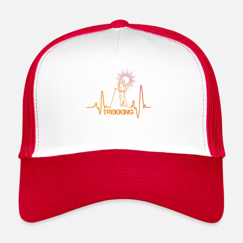Herzschlag-Trekking - Trucker Cap - Weiß/Rot
