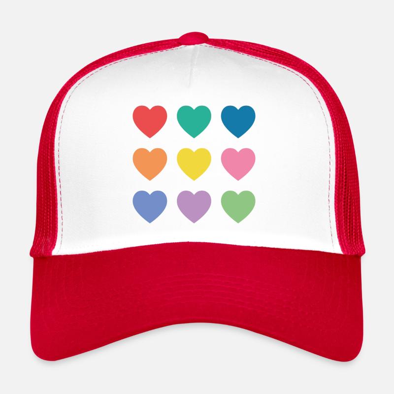 Multicolour hearts Trucker Cap