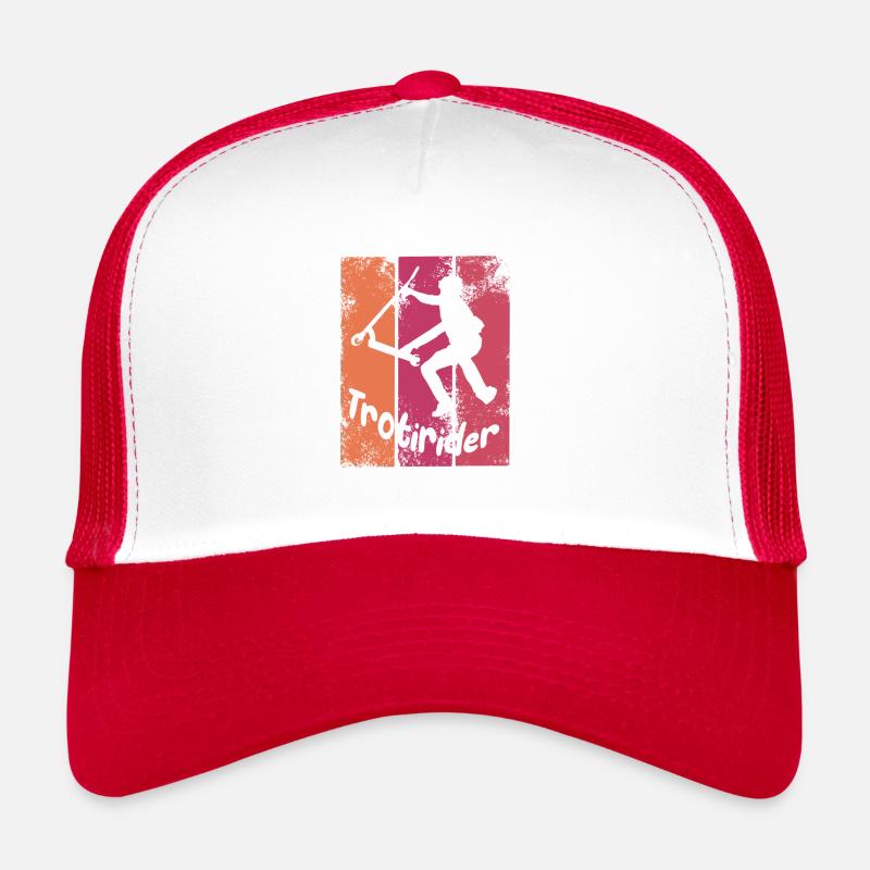 Trotirider style art - Casquette trucker  - blanc/rouge