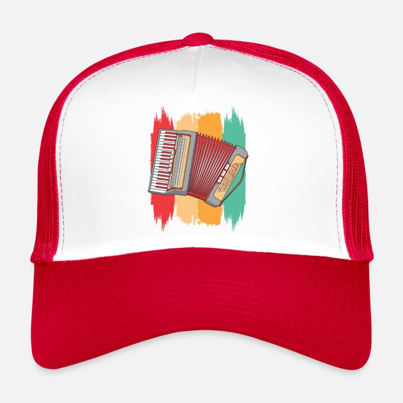 AKKORDEON 4 - Trucker Cap - Weiß/Rot