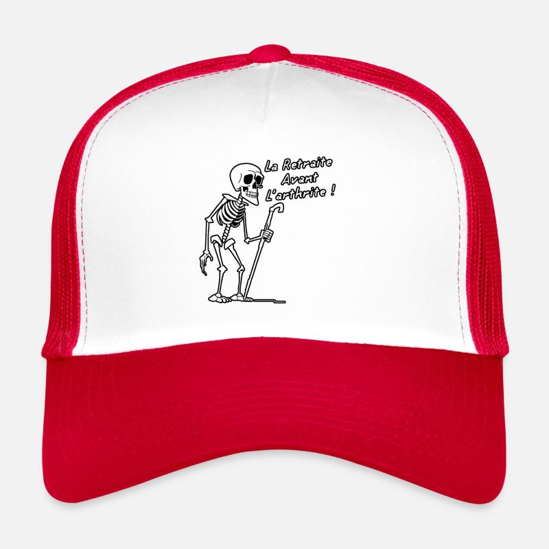LA RETRAITE AVANT L'ARTHRITE ! (noir et blanc) Casquette trucker 