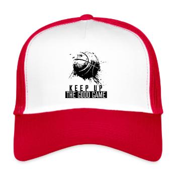Basket-ball Continuez à jouer au bon jeu - Casquette trucker  - blanc/rouge - Devant
