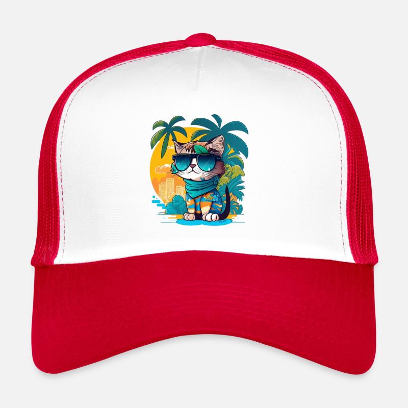 Mignon chat tropical 4 Casquette trucker 
