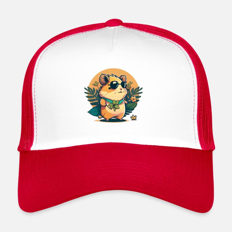 Cool Hamster 1 - Trucker Cap - Weiß/Rot