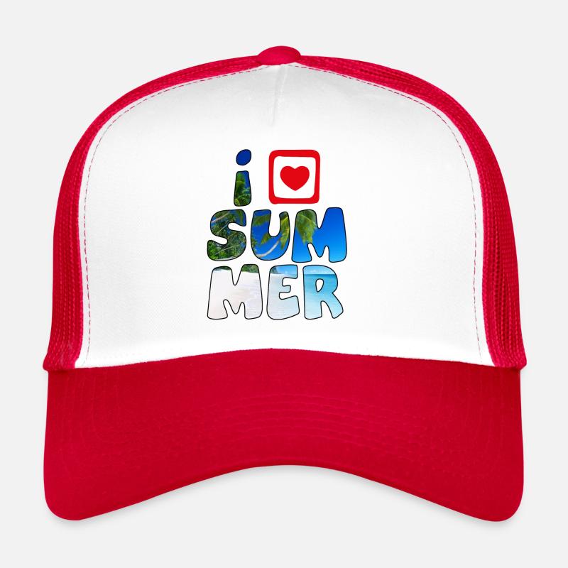 Liebe Sommer1 - Trucker Cap - Weiß/Rot