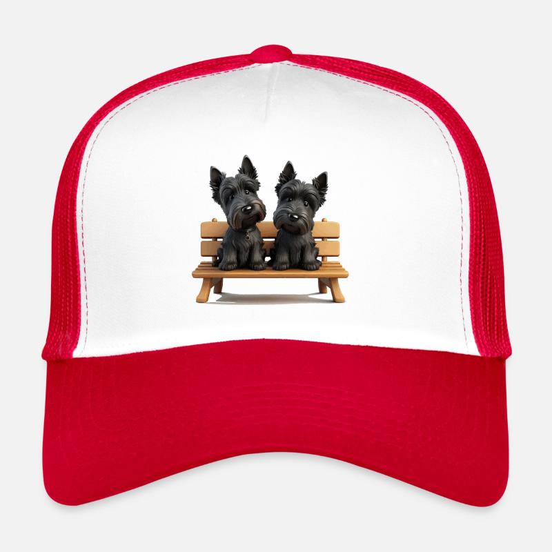 Scottish Terrier Geschenk - Trucker Cap - Weiß/Rot