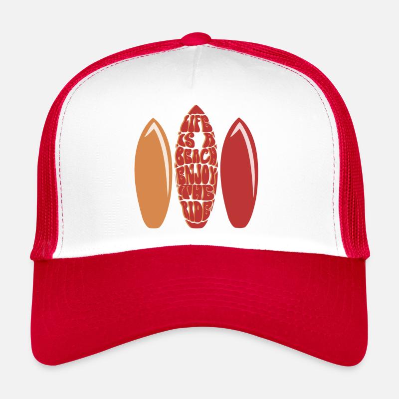 Life is a beach enjoy the ride 3 planches Casquette trucker 