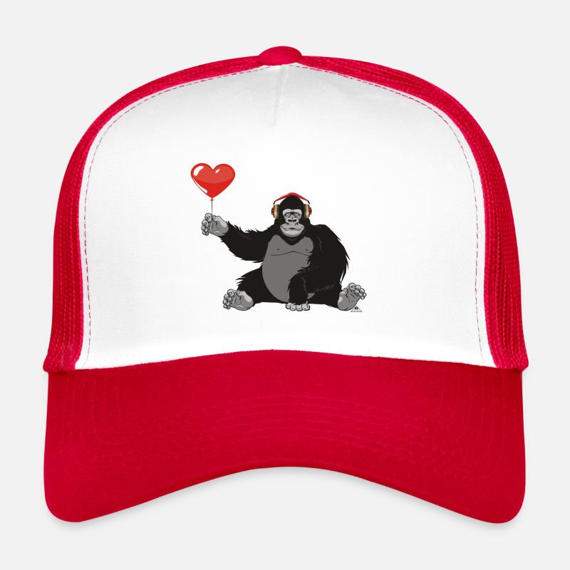 Gorilla with heart Trucker Cap
