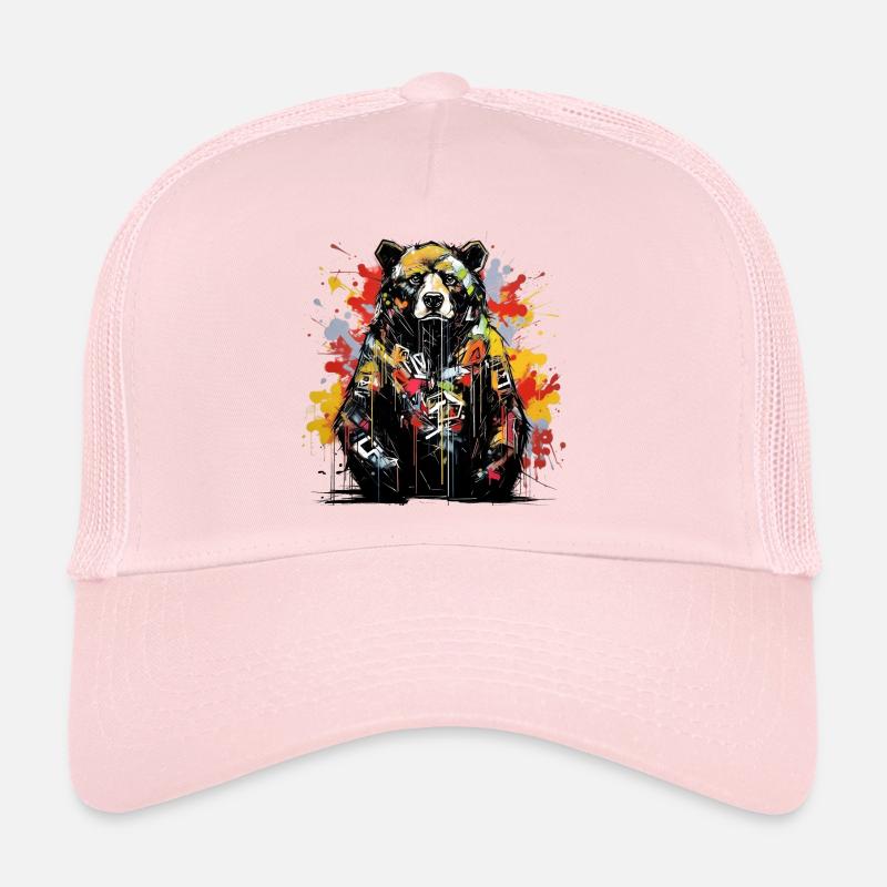 Ours rugissant. La force du style graffiti. Casquette trucker 