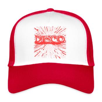 DISCO Text Logo Word Red - Trucker Cap - white/red - Front