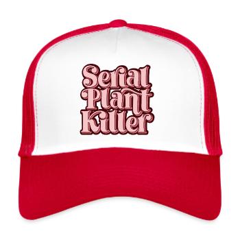 Serial Plant Killer Retro Design - Trucker Cap - Weiß/Rot - Vorne