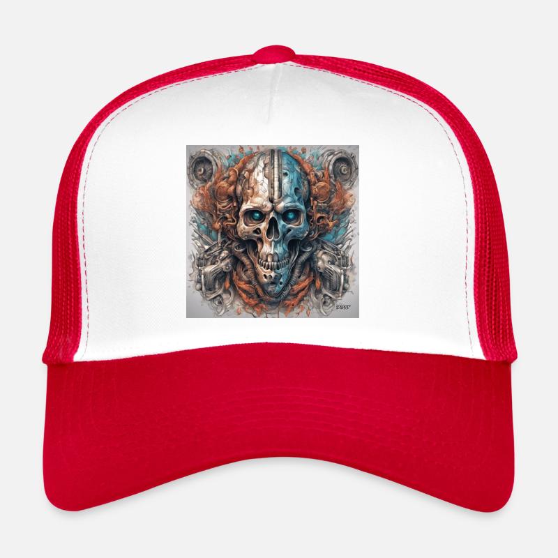 Biomechanischer Schädel Trucker Cap