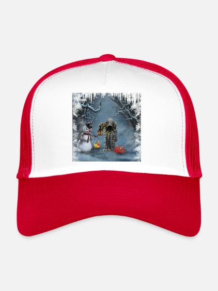 Dark Christmas - Trucker Cap - white/red - Front