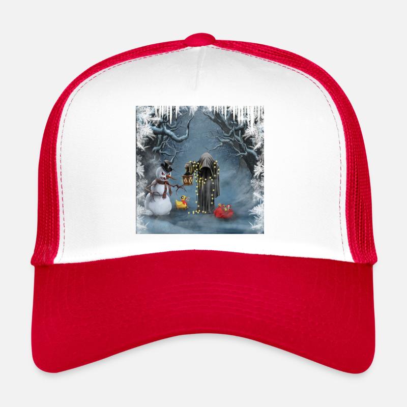 Dunkle Weihnachten - Trucker Cap - Weiß/Rot
