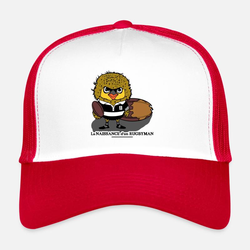 LA NAISSANCE D'UN RUGBYMAN ! - Casquette trucker  - blanc/rouge