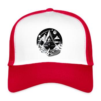 Cité de l’espace 04 - Casquette trucker  - blanc/rouge - Devant