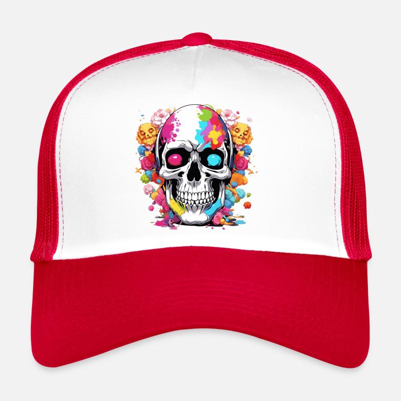 Colorful Skull Trucker Cap