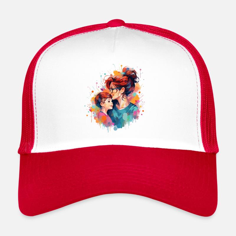 Madre e figlio - Cappellino sportivo - bianco/rosso