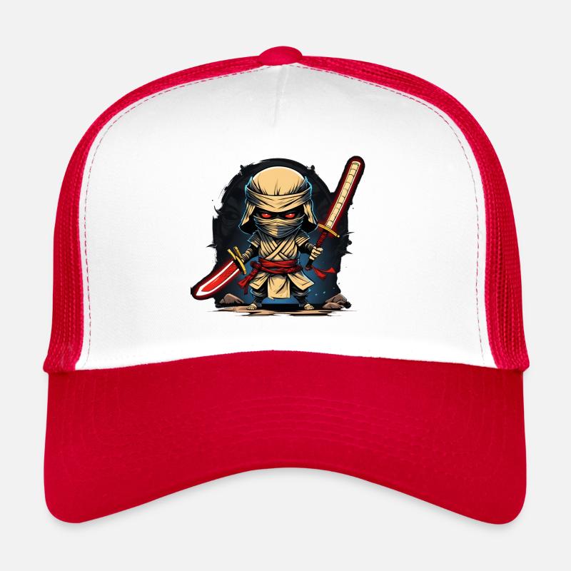 Ninja Mummy #1 - Casquette trucker  - blanc/rouge