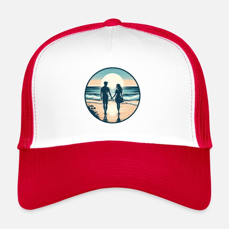Beachside Bliss: Romantischer Strandspaziergang Trucker Cap