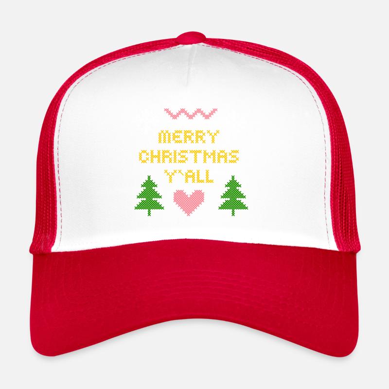 Merry Christmas Pixel Art Design Trucker Cap