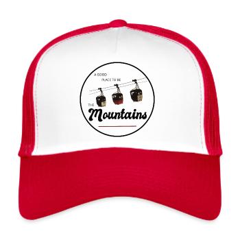 a good Place to be - The Mountains, Mountains, Alps - Trucker Cap - white/red - Front