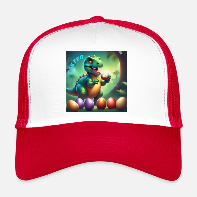 Adorable Dinosaur Red Eyes Easter Trucker Cap