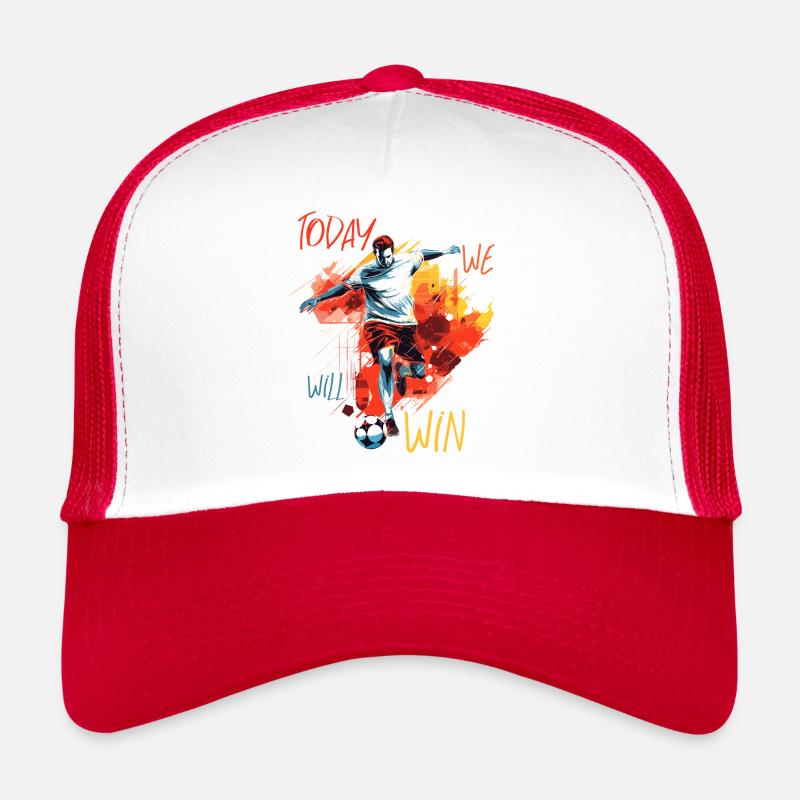 Action d’attaquant de football, citation de motivation Casquette trucker 